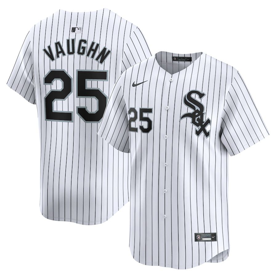 Men Chicago White Sox #25 Andrew Vaughn Nike White Home Limited Player MLB Jersey->->MLB Jersey